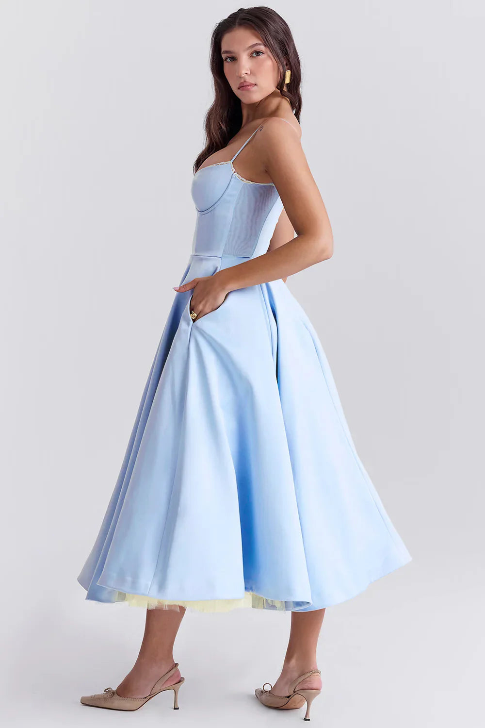 Leona - Rochie Elegantă din Satin pentru Festivități