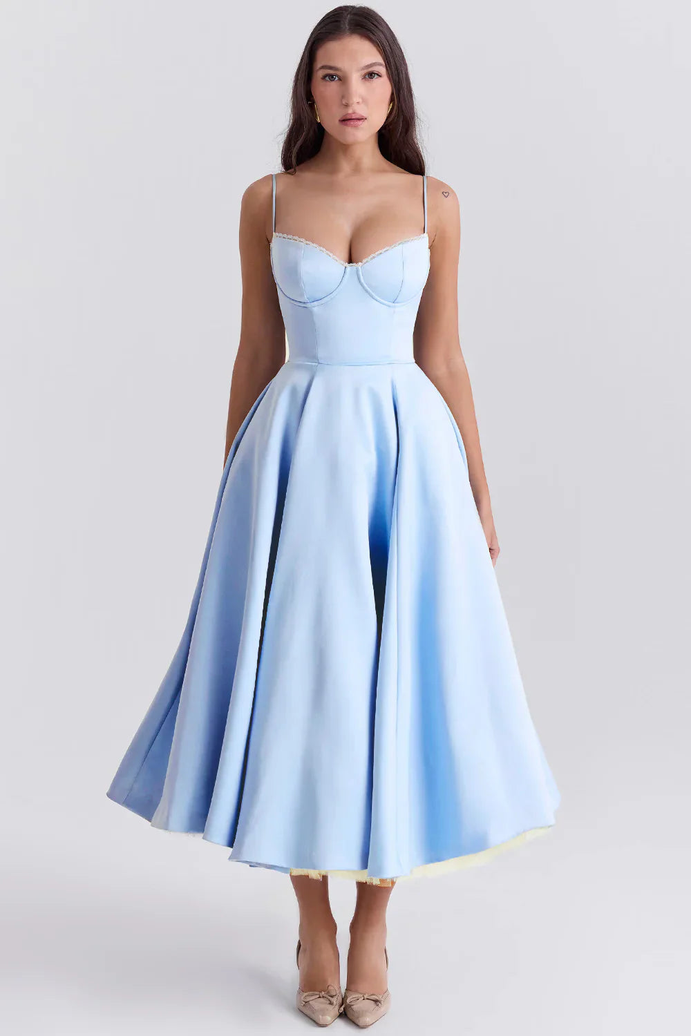 Leona - Rochie Elegantă din Satin pentru Festivități
