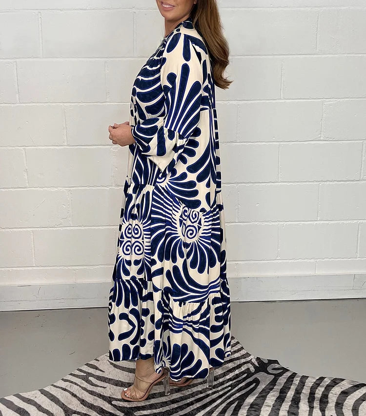 Petra - Elegant Rochie Maxi cu Nasturi