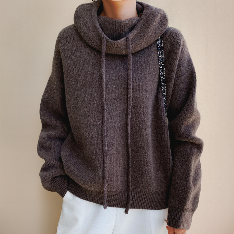 Eden - Elegant Pulover cu Guler Înalt din Lână Merino