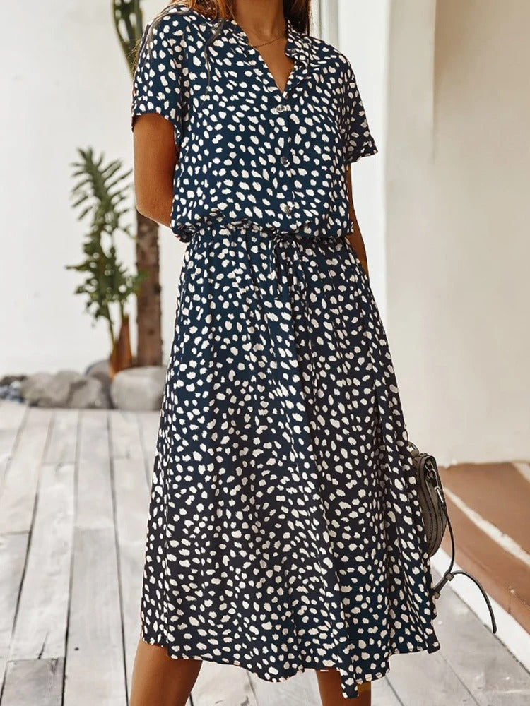 Vexana - Rochie de Vară Lejeră Damă cu Imprimeu Elegant