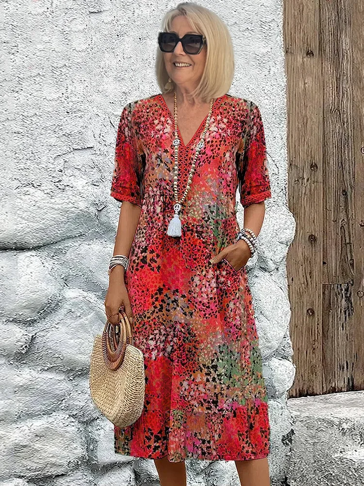Harper – Rochie midi elegantă cu imprimeu floral