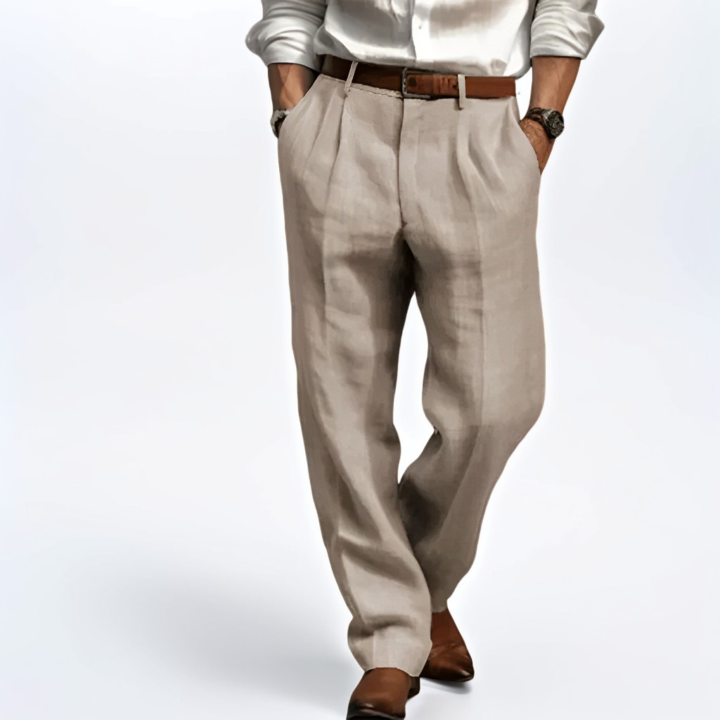 Zaiden - Pantaloni retro cu picior drept pentru bărbați