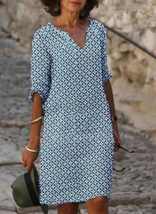 Carol - Kleid Mit Halblangen Ärmeln In Midilänge