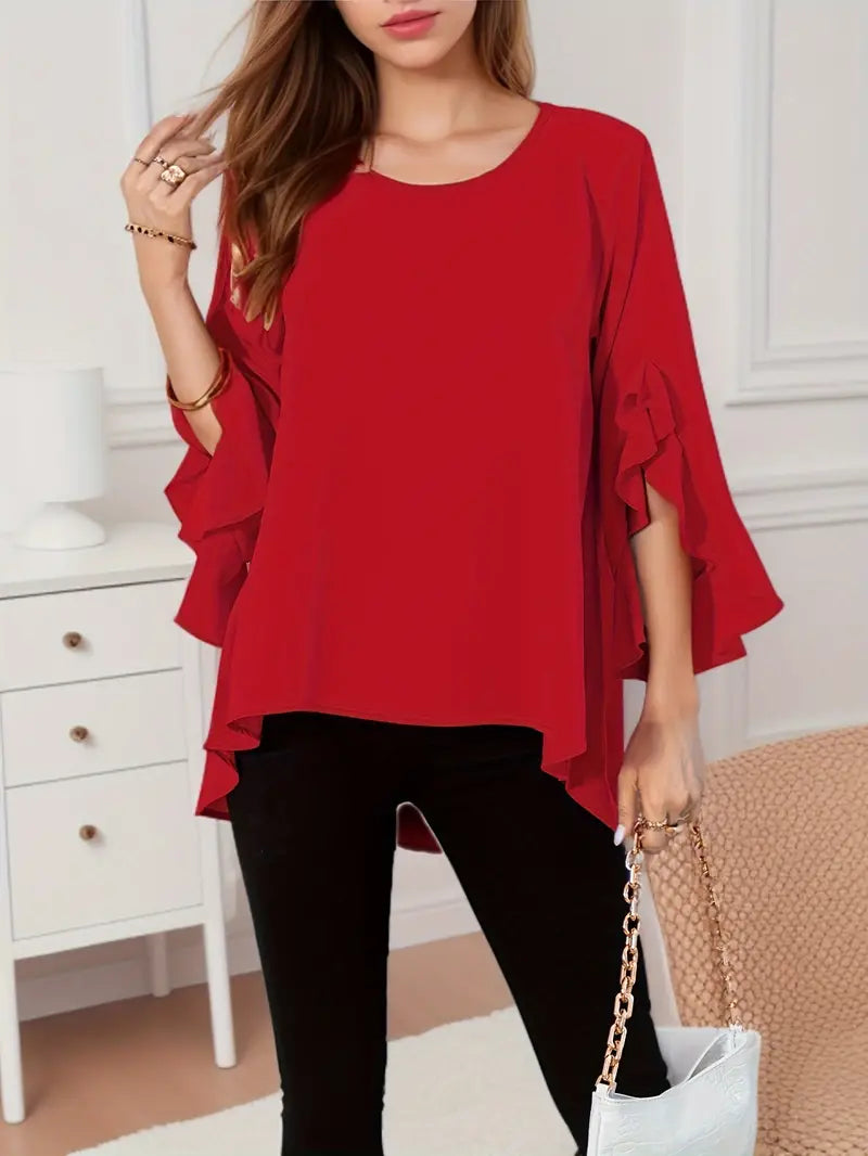 Anya – Pulover Moale cu Decolteu Rotund Flotant