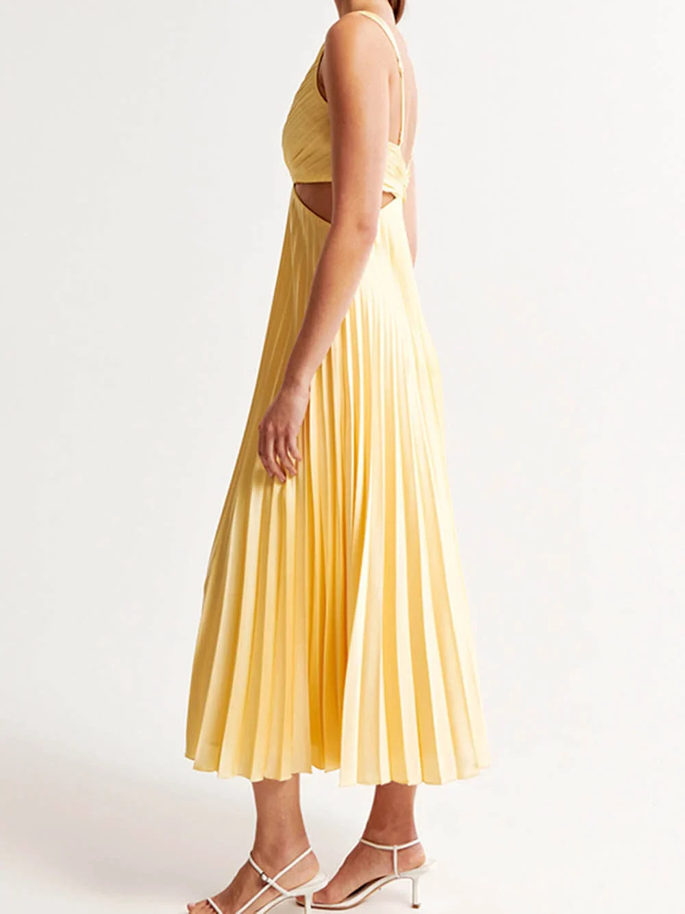 Arya - Elegantă Rochie Midi cu Pliuri pentru Femei