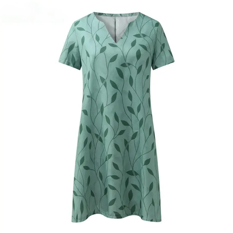 Melody - Mini-Rochie Damă Model Frunze Mâneca Scurtă