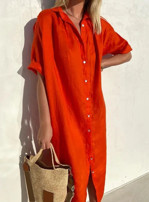 Maloi - Rochie Cămașă din In fără Efort