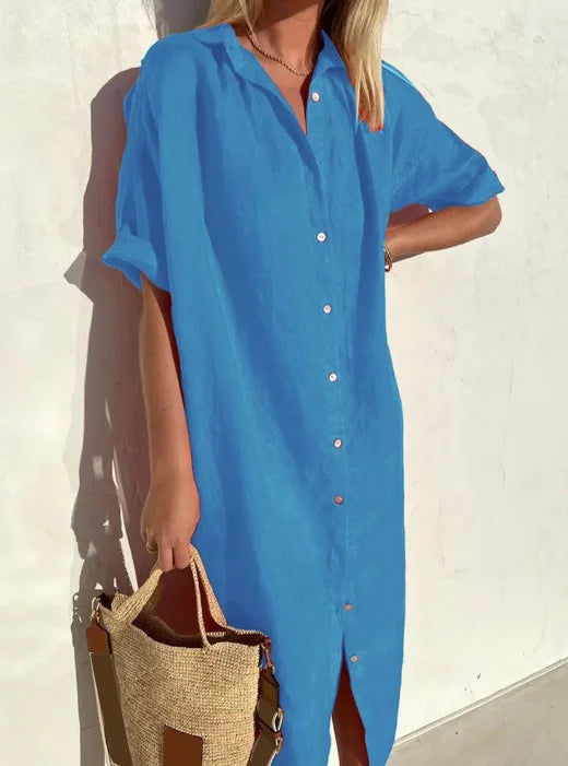 Maloi - Rochie Cămașă din In fără Efort