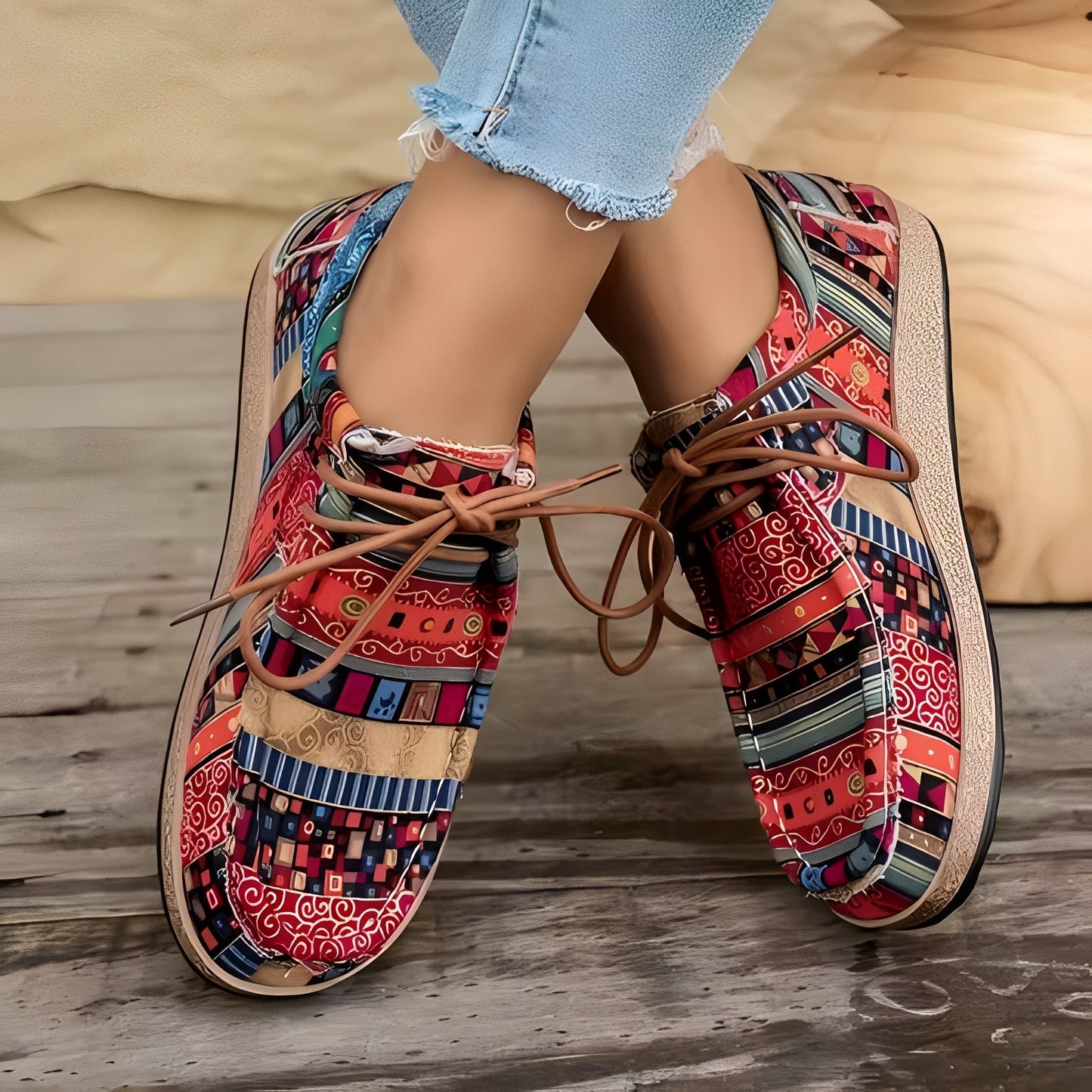 Shanice - Artistice, confortabile sneaker cu amortizare pentru dame