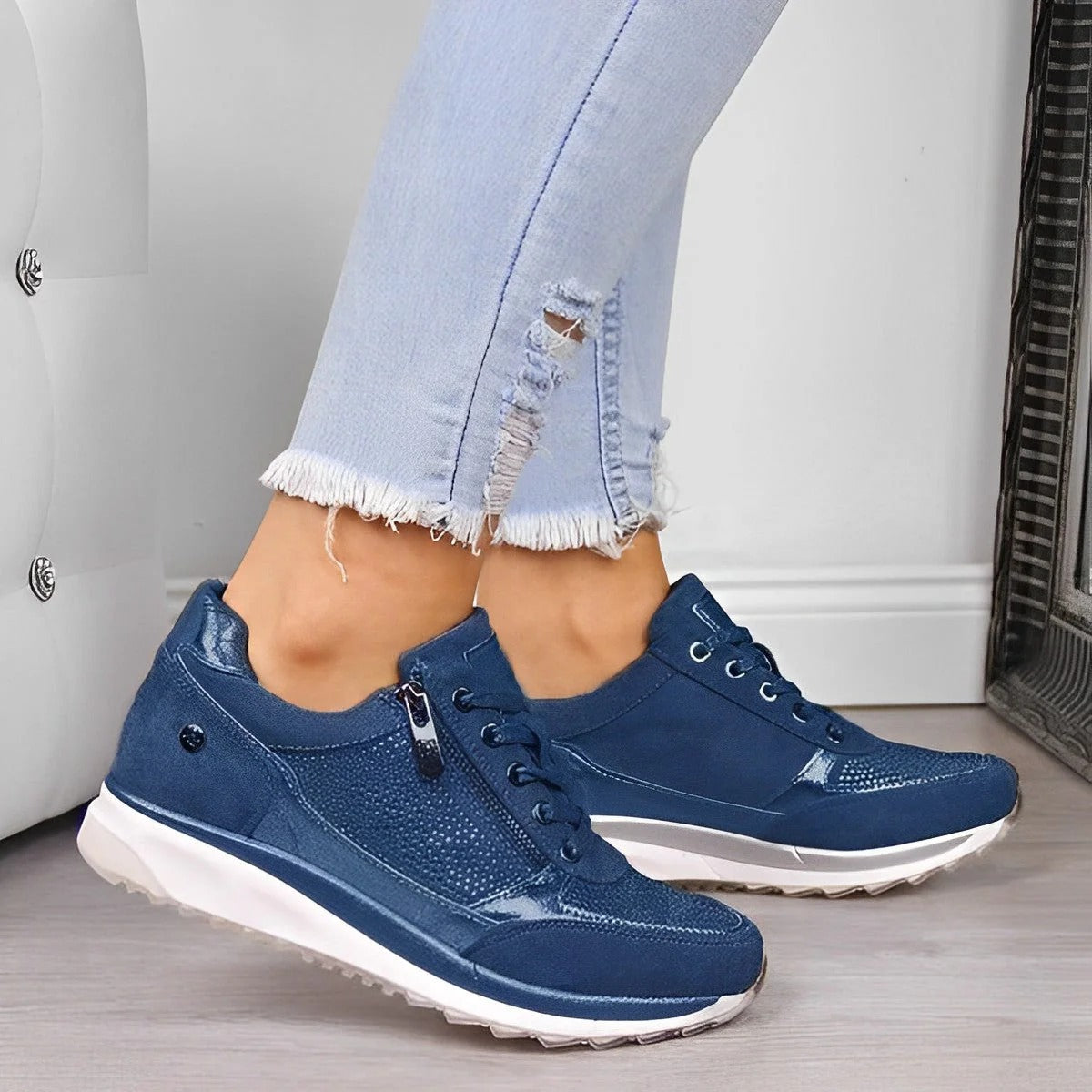 Kaycee - Sneaker stilati cu fermoar pentru femei