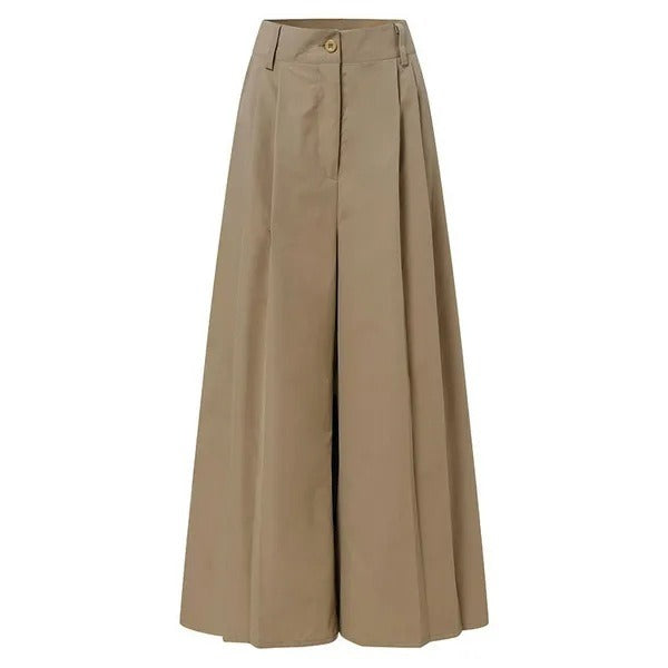 Rivka – Pantaloni cu Picior Larg cu Drapaj Moale