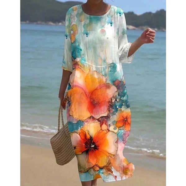 Miranda - Rochie florală elegantă cu acoperire pentru abdomen