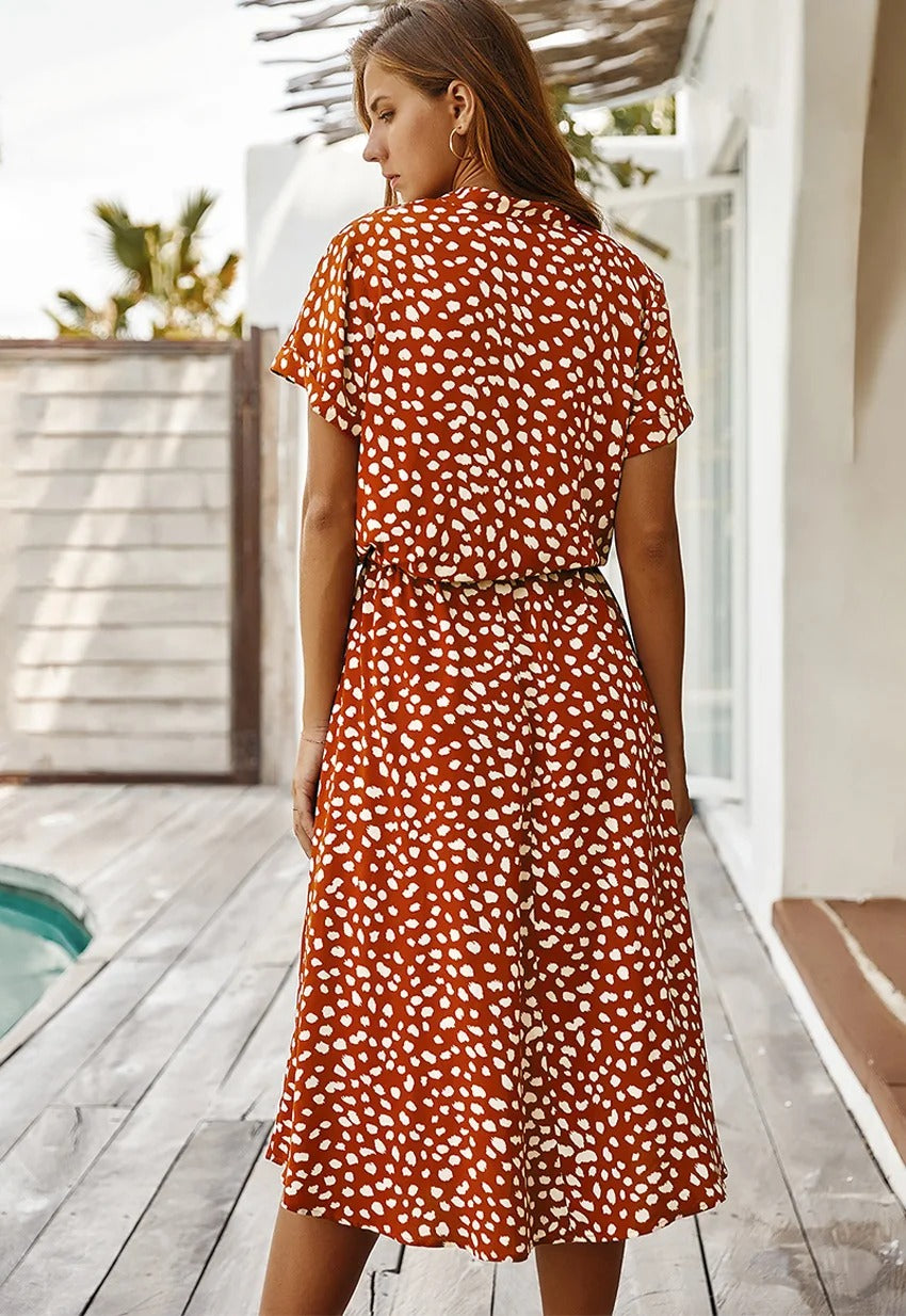 Vexana - Rochie de Vară Lejeră Damă cu Imprimeu Elegant