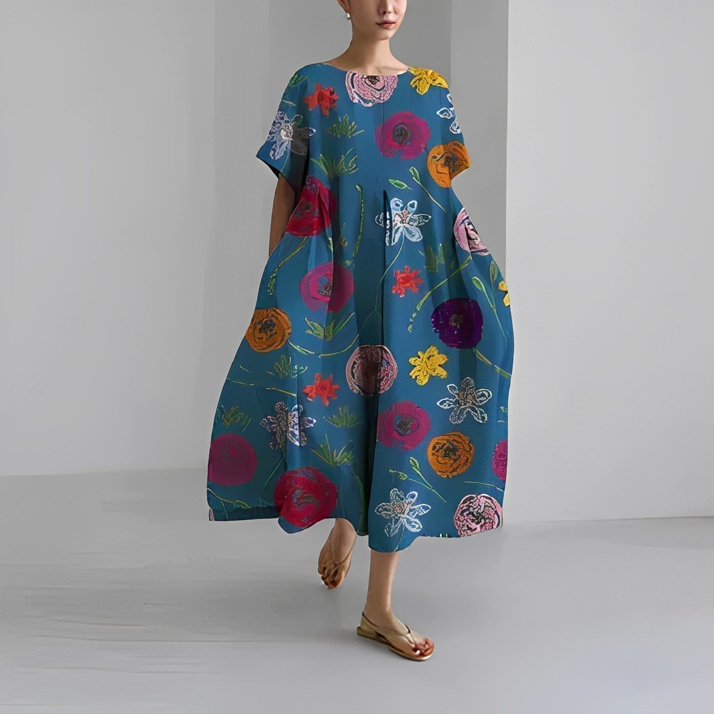 Naomi - Rochie boho maxi cu flori, perfectă pentru primăvară