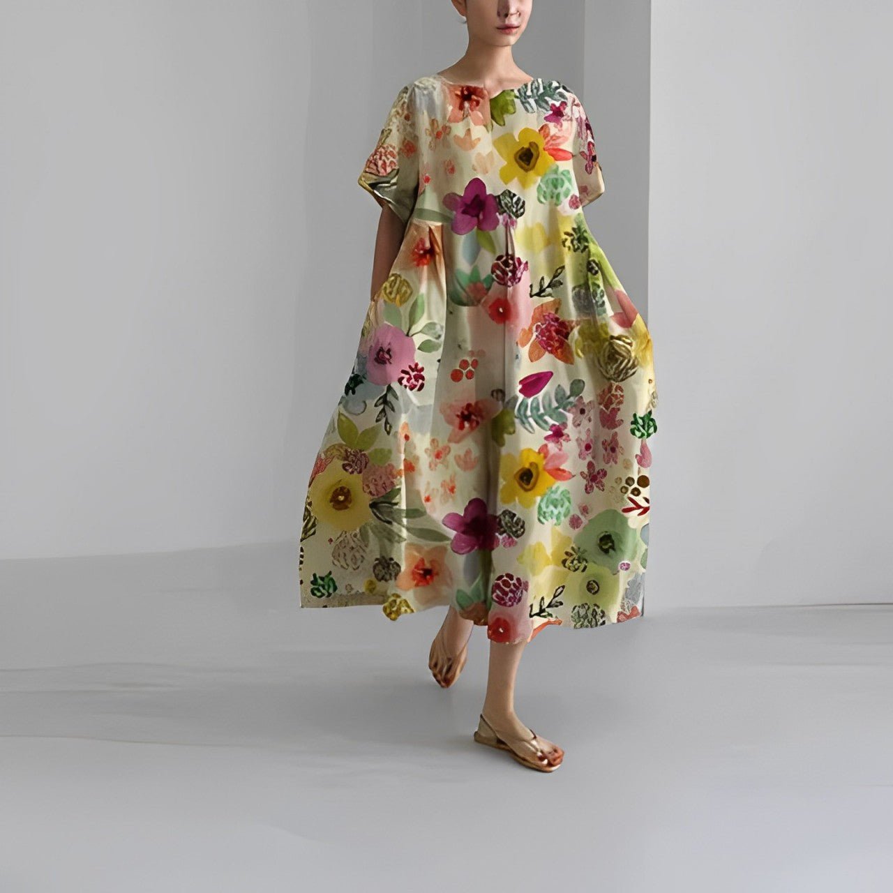 Naomi - Rochie boho maxi cu flori, perfectă pentru primăvară