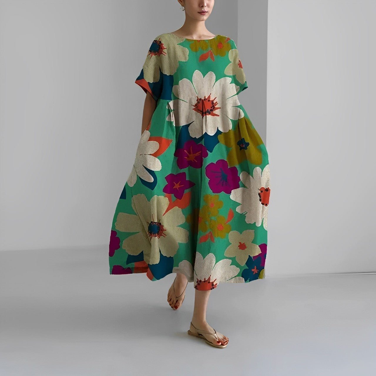 Naomi - Rochie boho maxi cu flori, perfectă pentru primăvară