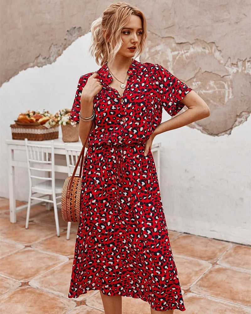 Vexana - Rochie de Vară Lejeră Damă cu Imprimeu Elegant
