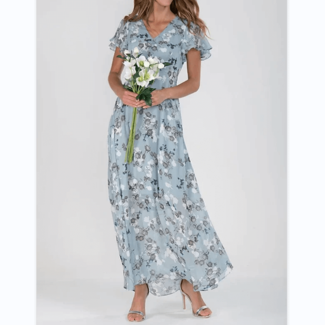 Leodessa - Rochie Maxi cu Flori Femei Invitat Nuntă