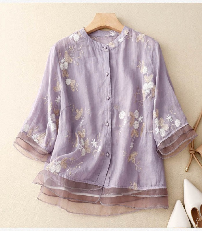 Eloise - Bluză elegantă cu broderie rafinată