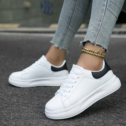 Romy – Adidași din piele albă în look curat