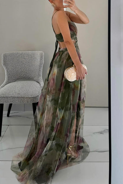 Gwendolyn - Elegant Rochie Maxi cu Imprimeu Floral Damă