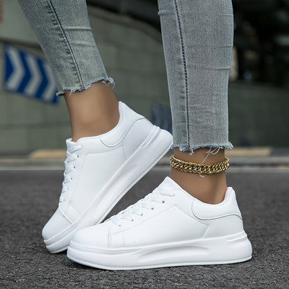 Romy – Adidași din piele albă în look curat