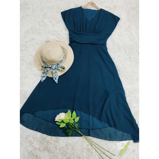 Kharlyn - Rochie Formală Midi cu Decolteu în V Elegantă
