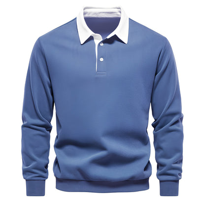 Shelton - Polo casual cu mânecă lungă pentru bărbați