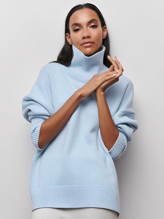 Marva - Pulover cu guler înalt, stil elegant și cald pentru femei