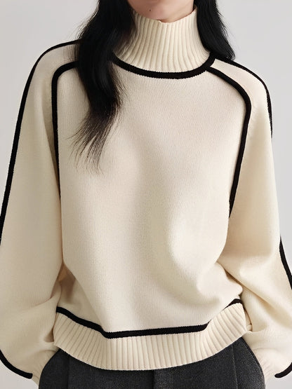 Michelle - Pulover cu guler înalt stilat pentru femei