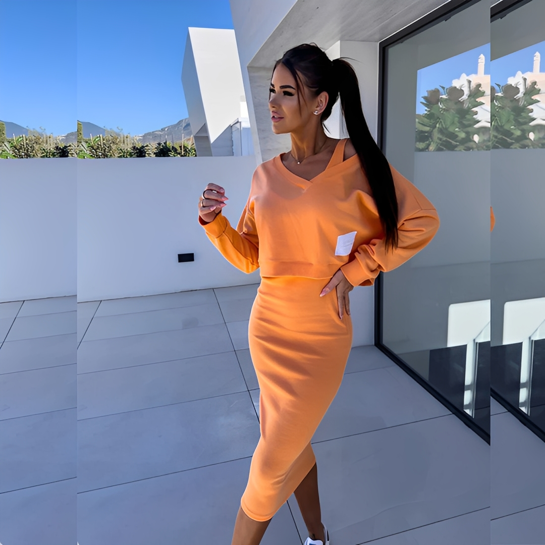 Séphora - Ansamblu sweat-shirt și rochie deconectată pentru femei