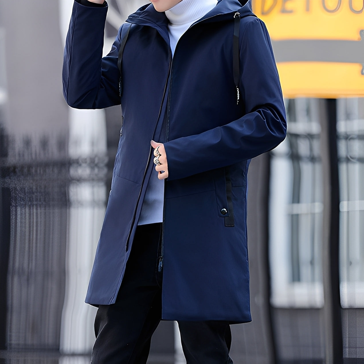 Lucas - Jachetă groasă, impermeabilă, cu glugă pentru bărbați