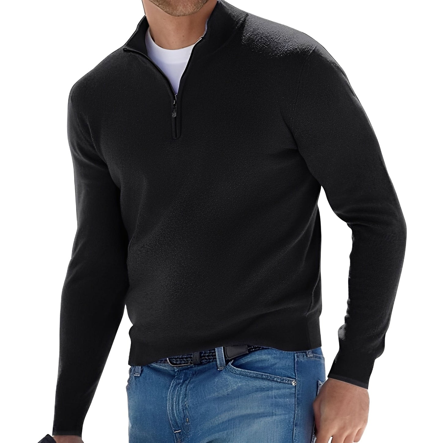 Eliott - Pulover cashmere cu fermoar pentru bărbați