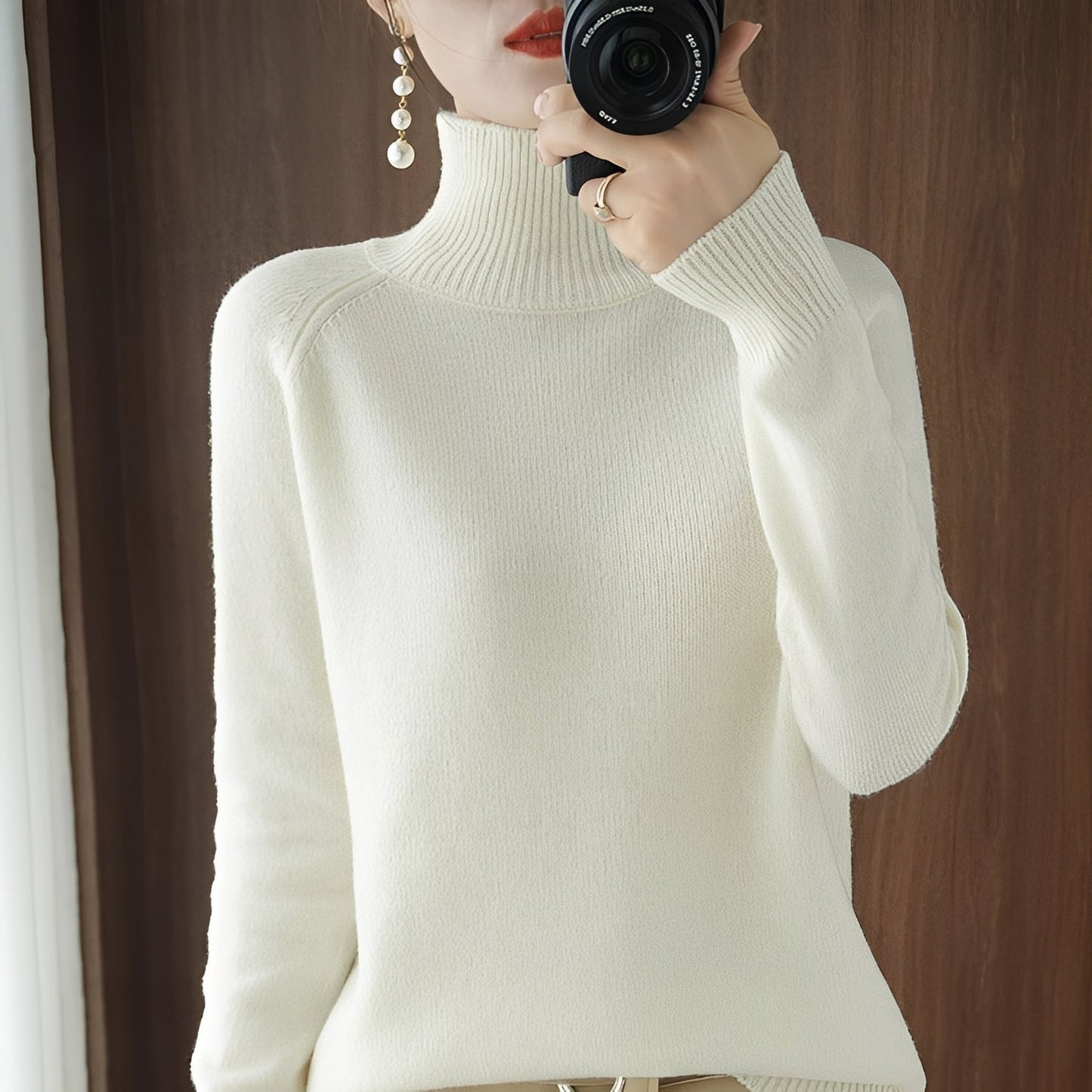 Rachel - Pulover cu guler înalt elegant pentru dame