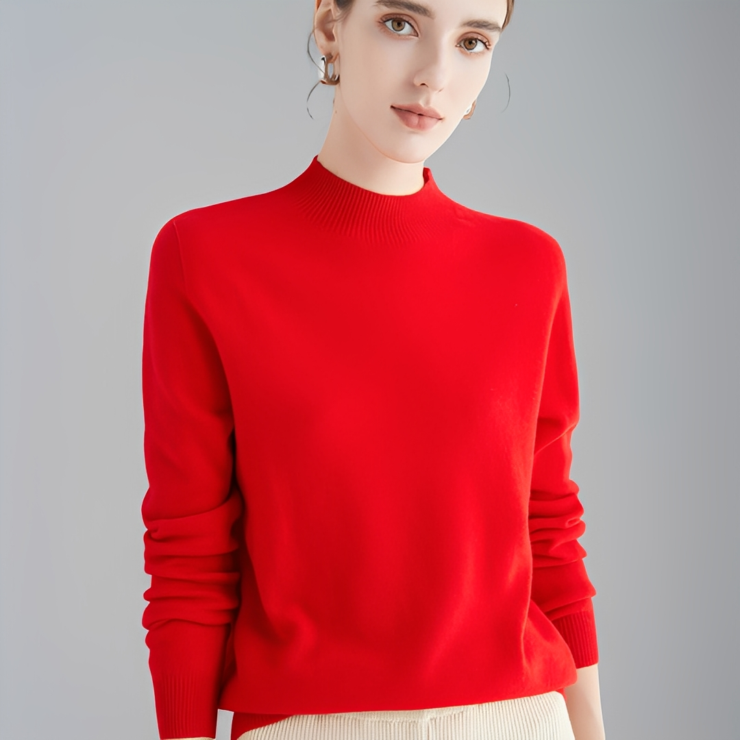 Chrystellene - Pulover confortabil din cașmir cu guler înalt pentru femei