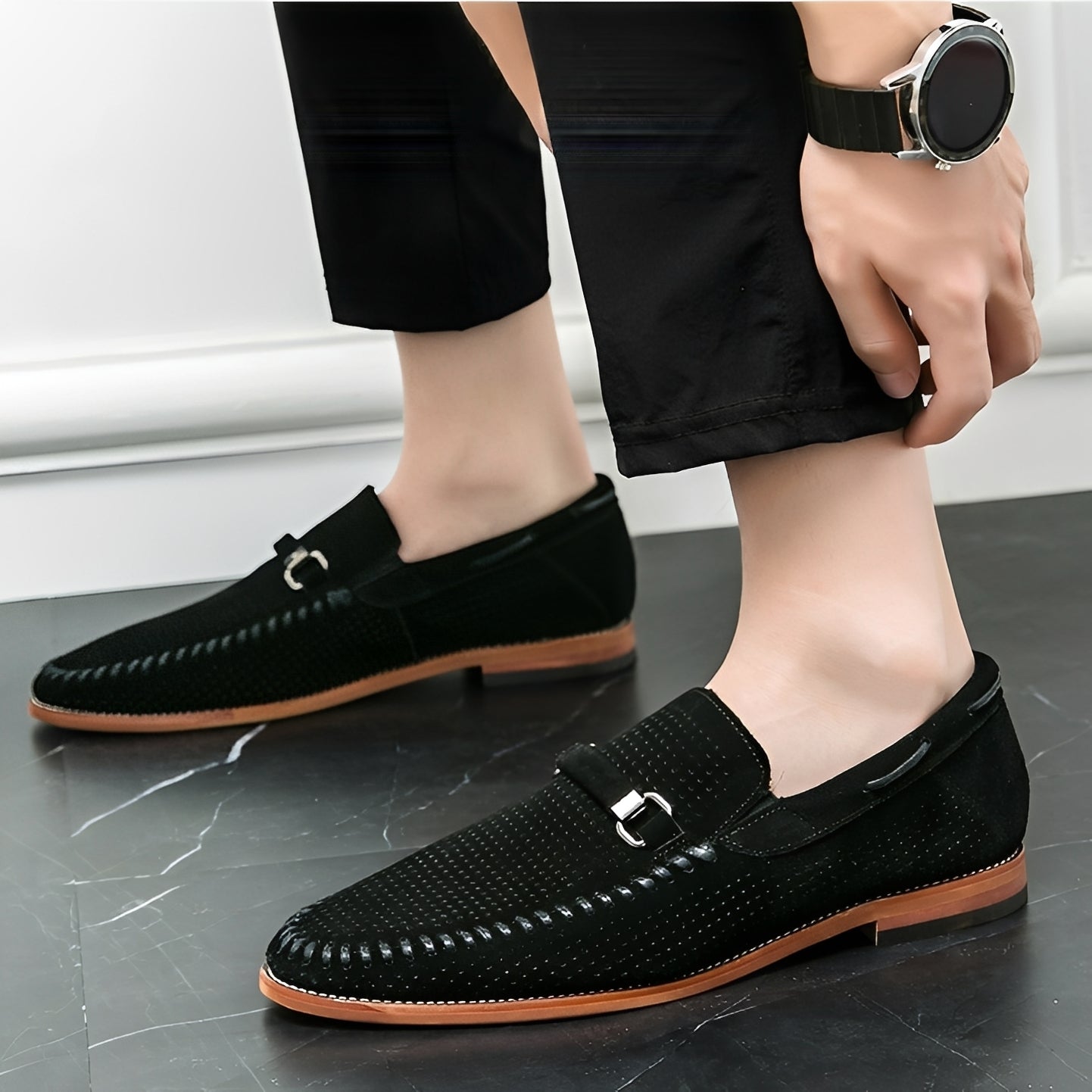 Wesley - Elegant loafer din piele întoarsă pentru bărbați