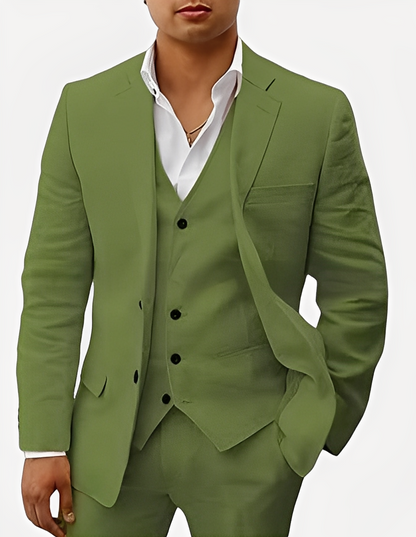 Beckham - Set elegant din in în trei piese pentru bărbați