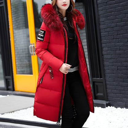 Rowina - Manta stilată, căptușită cu guler de blană pentru femei