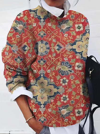 Jamie - Pulover stilat cu model floral pentru dame