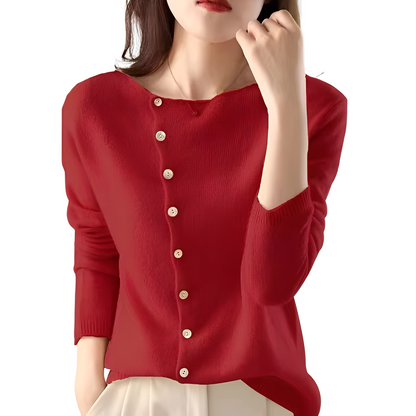 Joann - Pulover ușor și elegant cu nasturi pentru femei