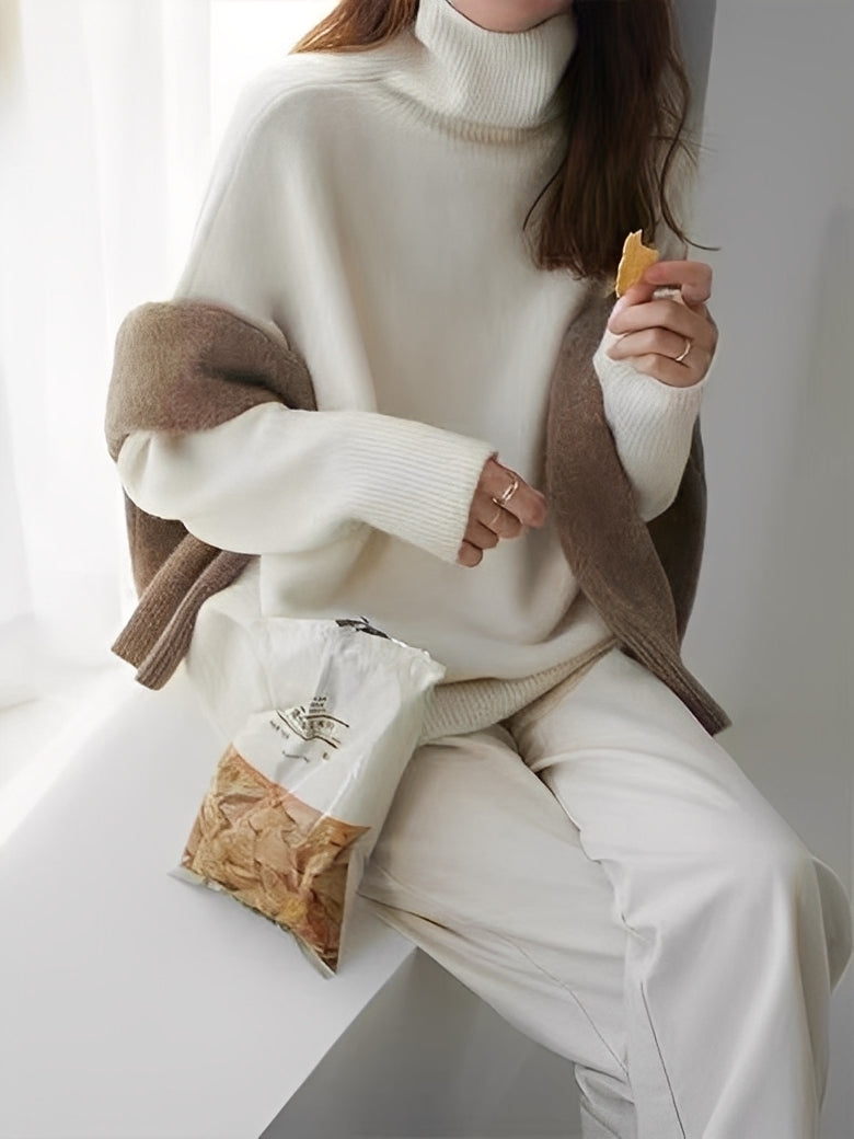 Gloria - Pulover cu guler înalt elegant din lână pentru femei