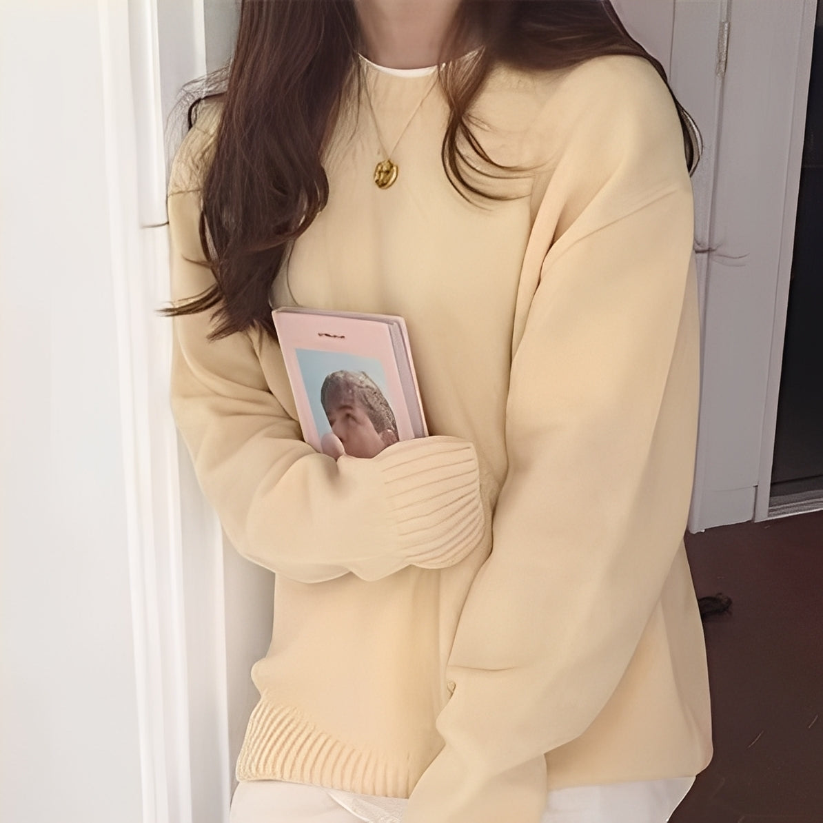 Roxanna - Pulover oversize simplu pentru dame