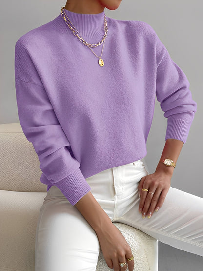 Roxana - Pulover tricotat elegant cu guler pe jumătate pentru femei