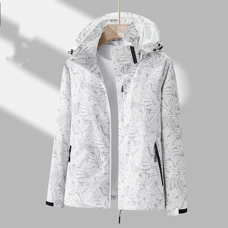 Emmaline - Stilful bedruckte Outdoorjacke mit Kapuze pentru dame