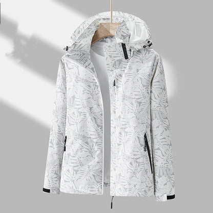 Emmaline - Stilful bedruckte Outdoorjacke mit Kapuze pentru dame
