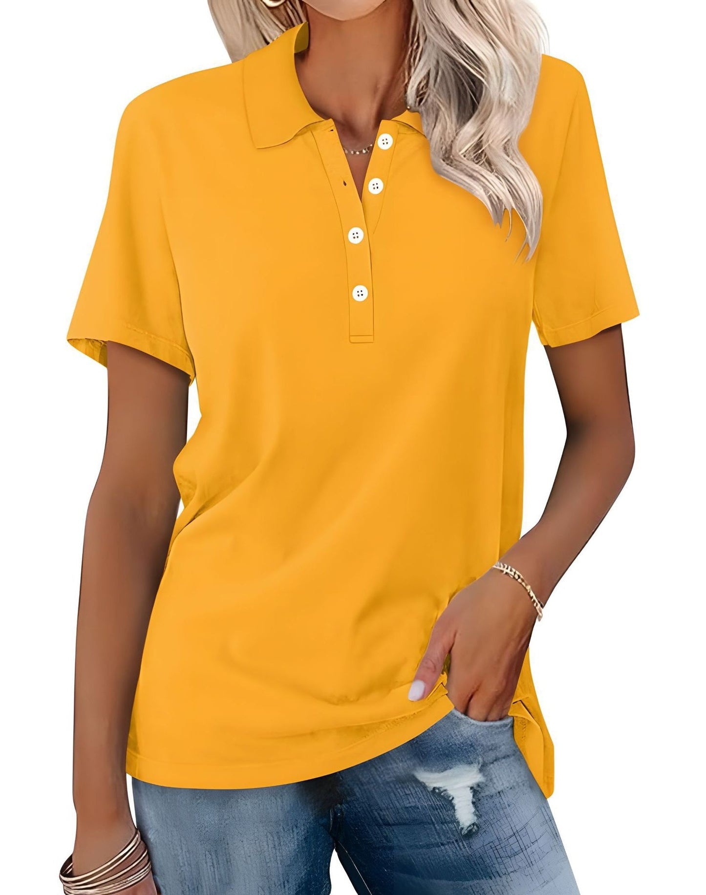 Stella - Tricou polo slim-fit lejer pentru femei
