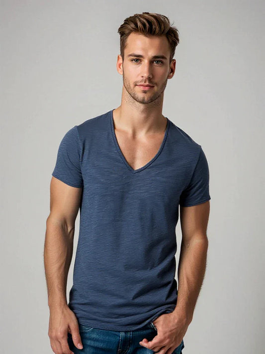 Archie - Confortabil V-Neck Tricou Bărbați Basic