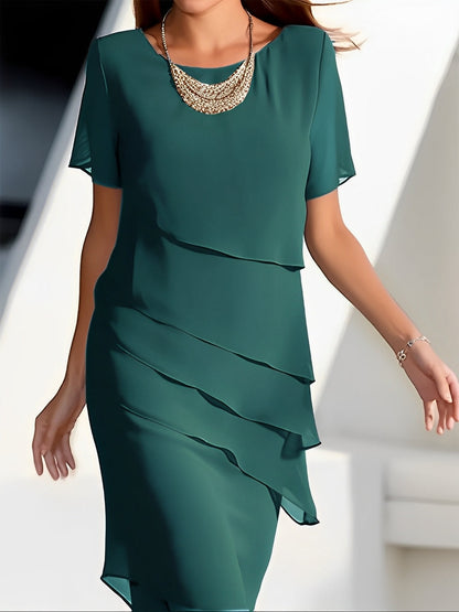 Carmel - Rochie elegantă din chiffon cu patchwork pentru femei