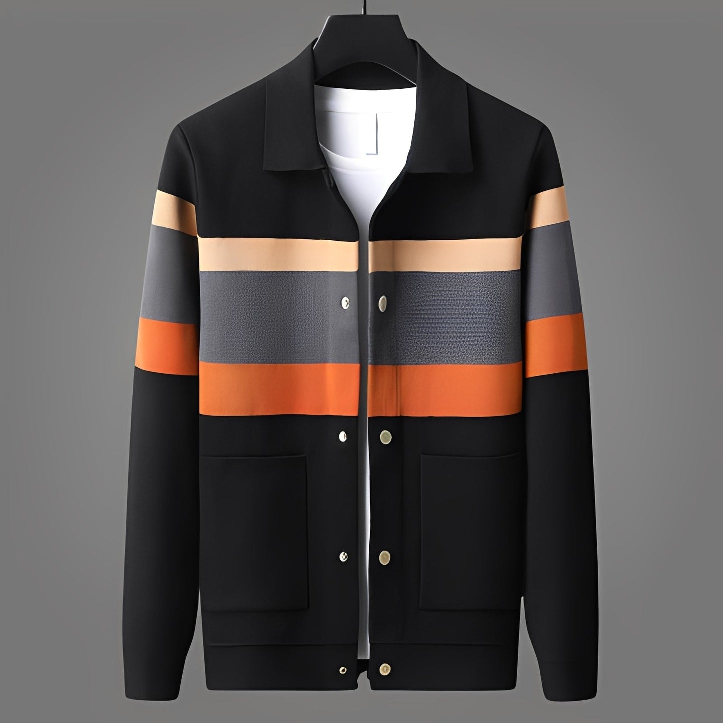 Henry - Pulover modern tricotat cu dungi pentru bărbați